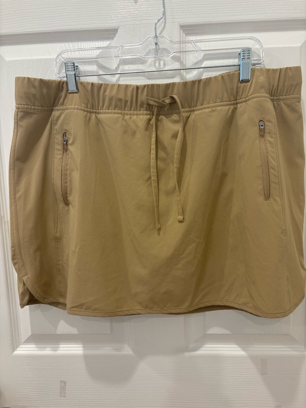 Reel Legends Tan Active Skort with Zip Pockets
